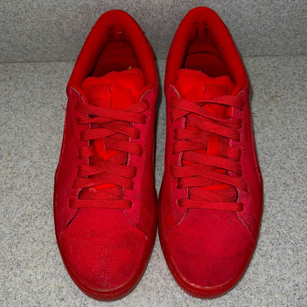 Red womens puma sneakers